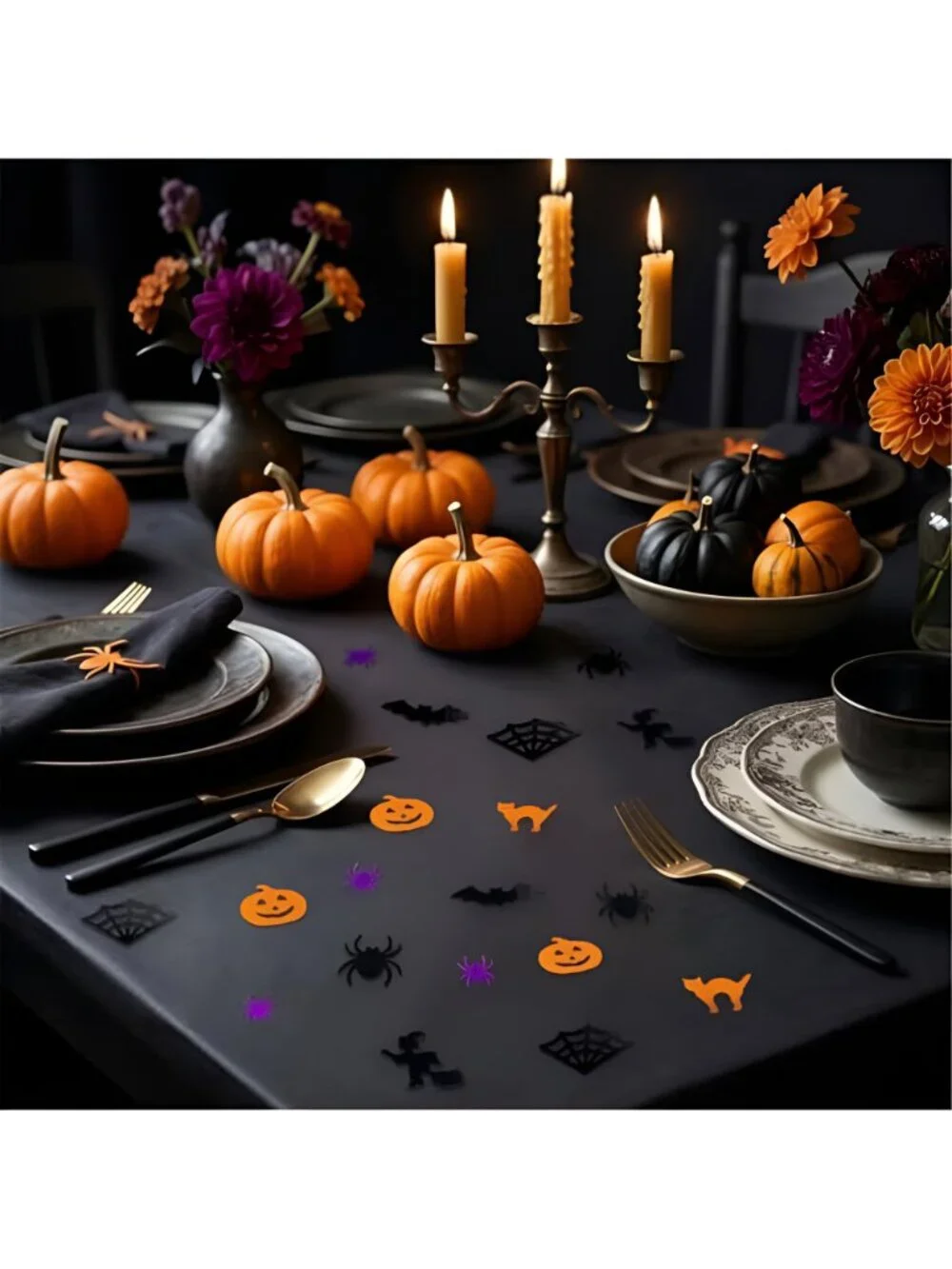 Halloween Confetti Decorations – 1000PCS 45g Foil Table Scatter with Pumpkins